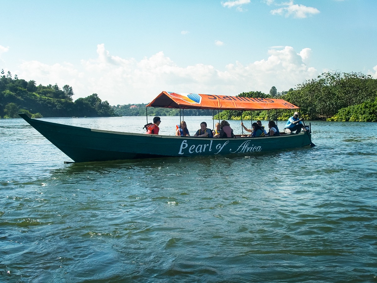boat ride on the Nile river in Uganda